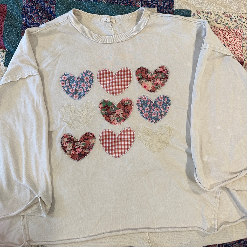 Shop Dahl 100% Cotton Patchwork Heart Long Sleeve